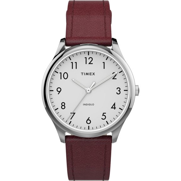 Timex Women's Easy Reader Classic Red Leather White Dial Watch TW2T72200