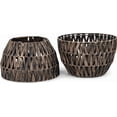 thumbnail image 6 of Twysted Wicker Side Table with Removable Lid, Modern  Nightstand, 15-inch Wooden Tabletop, Hourglass Hyacinth Base, Storage and Decoration for Living Room, Bedroom, Entryway, Brown and Black, 6 of 9