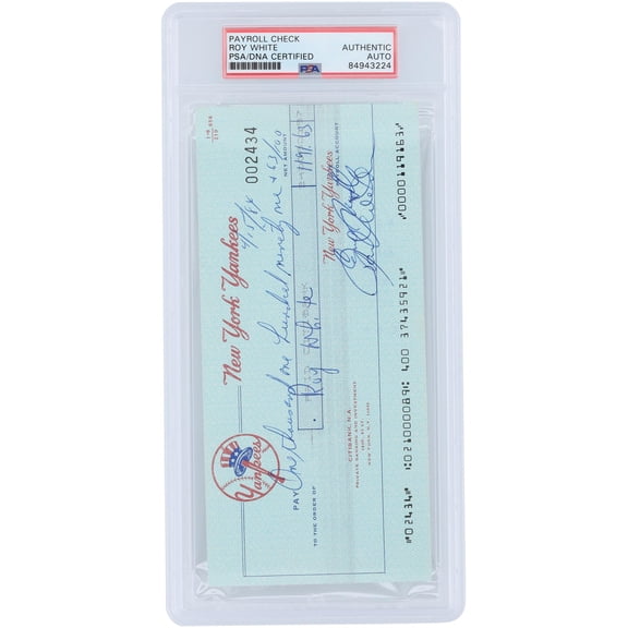Roy White New York Yankees Autographed Check from April 15, 1984 - PSA 84943224 - Fanatics Authentic Certified
