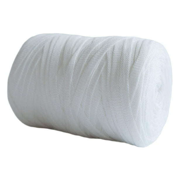 Proyectos de crochet con hilo de punto, paquete de material para hacer bolsos de macramé, hilo grueso Blanco