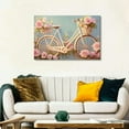 thumbnail image 5 of Shadudu Elegant Vintage Floral Canvas Wall Art - Bicycle with Roses Wall Decor  Prints - Modern Pink Floral Wall Art for Living Room, Office, Bedroom, Home Decor - Framed  36x24in, 5 of 7