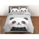 thumbnail image 3 of Hello Cute Panda Gris Funda Nórdica Niños, Juego de Cama Full, King, Queen, Dormitorio, 3 of 4