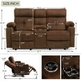 thumbnail image 4 of Loveseat Recliner, Power Reclining Loveseat, Electric Reclining Loveseat with Heat and Massage, Fabric Reclining Loveseat with Console, Cup Holders, Lumbar Support for Living Room, 4 of 7