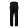 thumbnail image 6 of felwors Women's Cotton Linen Cropped Jogger Pants - Elastic Waist Cuffed Tapered Trousers with Side Pocket and Logo Detail for Summer (Black, XL), 6 of 6