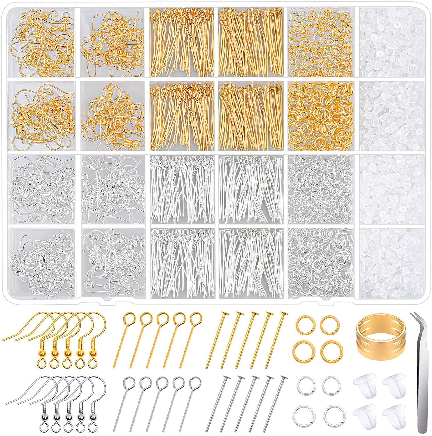 Hypoallergenic Earring Making Kit, 2000Pcs Earring Making Supplies Kit