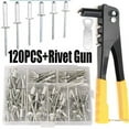 thumbnail image 2 of Heavy Duty Riveter Set,Pop Rivet Gun and 120Pcs Blind Rivets Assortment Kit Hand Tools Rivet Nut Tool Tool, 2 of 6