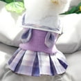 thumbnail image 6 of Cute Dog Dress Plaid Pattern Princess Dresses with Bow Decor Puppy Shirt Tutu with Leash Hole Pet Party Birthday Costume for Small Medium Girl Cats Dogs Kitten, 6 of 6