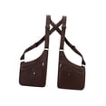 thumbnail image 4 of Bolso bandolera doble con bolsillo tipo cartera, moderno, con correa ajustable, de piel sintética. Marrón oscuro, 4 of 9