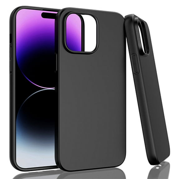 Kaleidio Case For iPhone 14 Pro Max (6.7") [Wrap] Flexible See-Thru TPU Gel Slim Fit Skin Cover [Black]