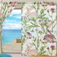 thumbnail image 2 of Splicing Pattern Easter Bunnies with Eggs Semi Sheer Curtains Window Voile Drapes Panels Treatment-55X84in for Living Room Bedroom Kids Room, 2 of 3