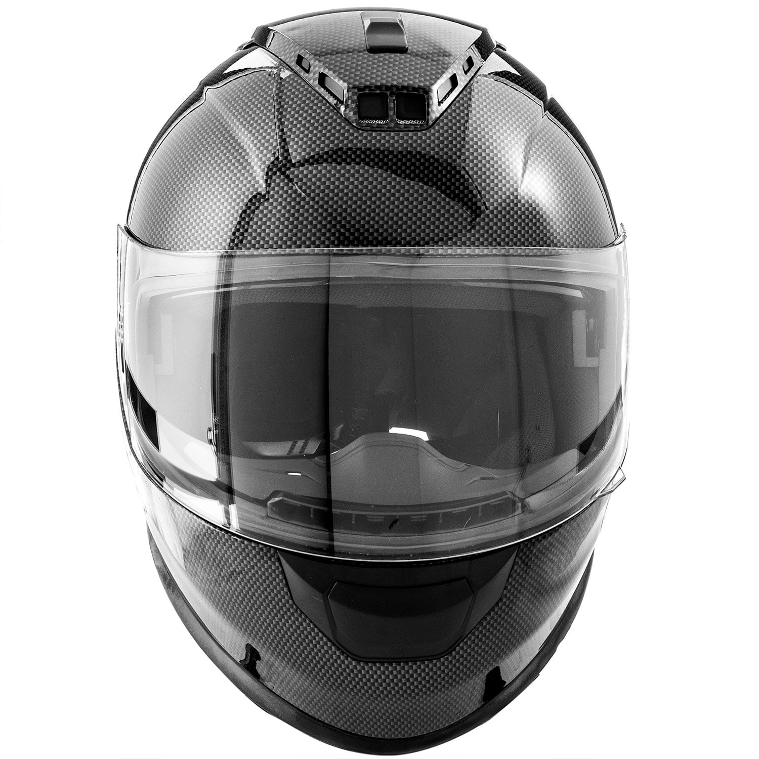 DOT Motorcycle Helmet Full Face KOI Gloss Carbon Fiber w/ Clear Visor