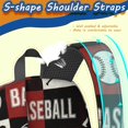 thumbnail image 3 of Baseballs and Player Silhouettes 17" Waterproof Oxford School Backpacks for Teens, S-Shape Padded Straps, for School, Travel, Hiking, Camping, 3 of 3