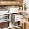 thumbnail image 2 of Tutuviw - Caja de almacenamiento plegable para armario, organizador de cajones de plástico, cestas apilables, contenedor para armario, hogar, oficina, dormitorio, lavandería, divisores extraíbles, 2 of 7