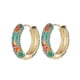 thumbnail image 1 of Colorful Evil Eye Charm Earrings With Shiny Crystal Zircon Golden--Blue|Model code4722 Blue, 1 of 4