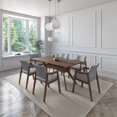 thumbnail image 3 of Juego de Comedor de Madera con 6 Sillas Tapizadas para 6 Personas, Mesa y Sillas para Comedor y Cocina, Midtown Concept Ibiza, Nogal y Gris Claro, 3 of 5
