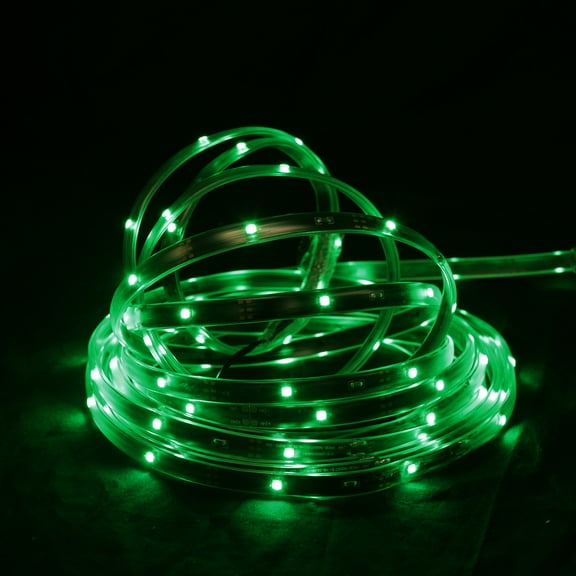 CC Christmas Decor LED Christmas Linear Tape Lighting - Black Finish - Green Lights - 18'