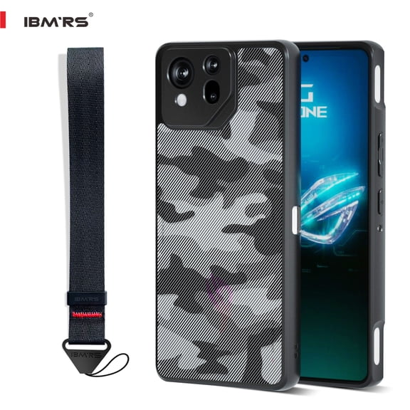 IBMRS For Asus rog Phone 8/Phone 8 pro case, Shockproof Clear Cover (Camo Black)