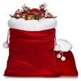 thumbnail image 6 of Horivan Christmas Santa Claus Gift Bag Large Capacity Velvet Drawstring Backpack Holiday Party Favor Packaging for Family Decorations Festive Events, 6 of 6