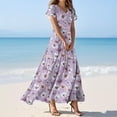 thumbnail image 2 of COMVALUE Women's Floral Print Dress 2026 Trendy Elegant Floral Maxi Dress (Purple, L), 2 of 7