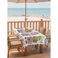 thumbnail image 2 of Outdoor Tablecloths with Umbrella Hole & Zipper, Spring Gnomes Rectangle Tablecloth 60x120 Inch, Botanical Rose Flower Leaves Butterfly Waterproof Table Cloth, Patio/Pool/Picnic Table Covers, 2 of 8