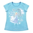 thumbnail image 1 of Playera Para Niña Disney Frozen Cuello Redondo Manga Corta Talla 10 Azul Cielo, 1 of 2