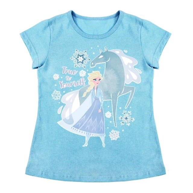 Playera Para Niña Disney Frozen Cuello Redondo Manga Corta Talla 10 Azul Cielo