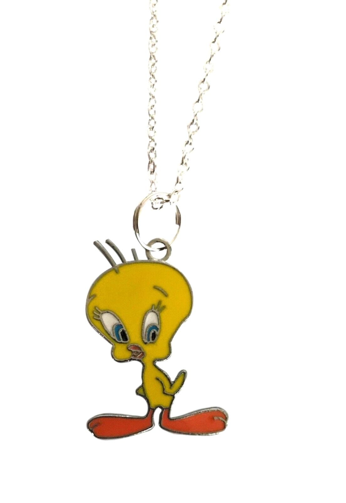 CUTE TWEETY PIE Looney Tunes Necklace Silver Plated chain Present Gift Bag
