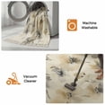thumbnail image 5 of Beige Grey Spring Floral Bathroom Rug 2'x3', Watercolor Summer Botanical Low Profile Front Entryway Rug with Tassels, Woven Cotton Washable Kitchen Mat Carpet for Foyer Bedroom Back Door Decor, 5 of 9