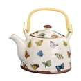 thumbnail image 3 of Ceramicé de té de té Heta de agua 900 ml de mango ergonómico con cafetera para la cafetera para la casa del hotel BBQ Housewarming Regalo mariposa, 3 of 8