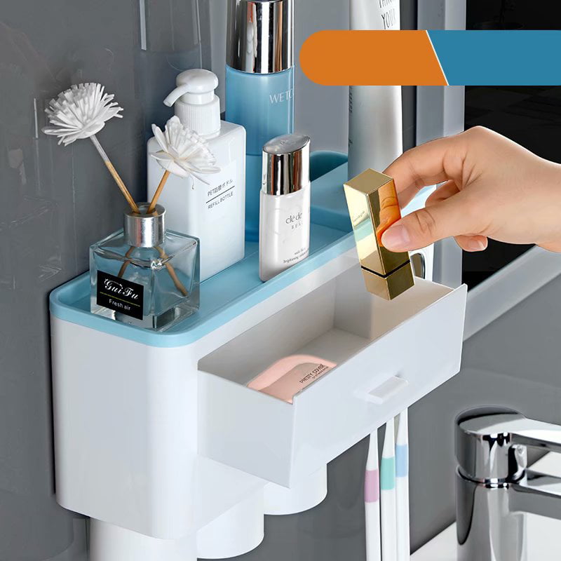 Automatic Toothpaste Dispenser Bathroom Accessories Wall Mount Toothbrush Holder