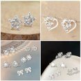 thumbnail image 5 of GKNET 2PCS Silver Stainless Steel Round CZ Earrings Ear Studs For Men Women Jewelry-9, 5 of 9