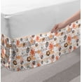 thumbnail image 2 of Doodle Bed Skirt, Simplistic Pastel Toned Flowers and Stripes Clouds Playroom Children Nursery, Elastic Bedskirt Dust Ruffle Wrap Around for Bedding Decor, 4 Sizes, Multicolor, by Ambesonne, 2 of 2