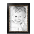 thumbnail image 2 of ArtToFrames 5" x 7" Black Square with Gold Beads Picture Frame, 5x7 inch Black Wood Poster Frame (WOM-5021),  Pack, 2 of 7