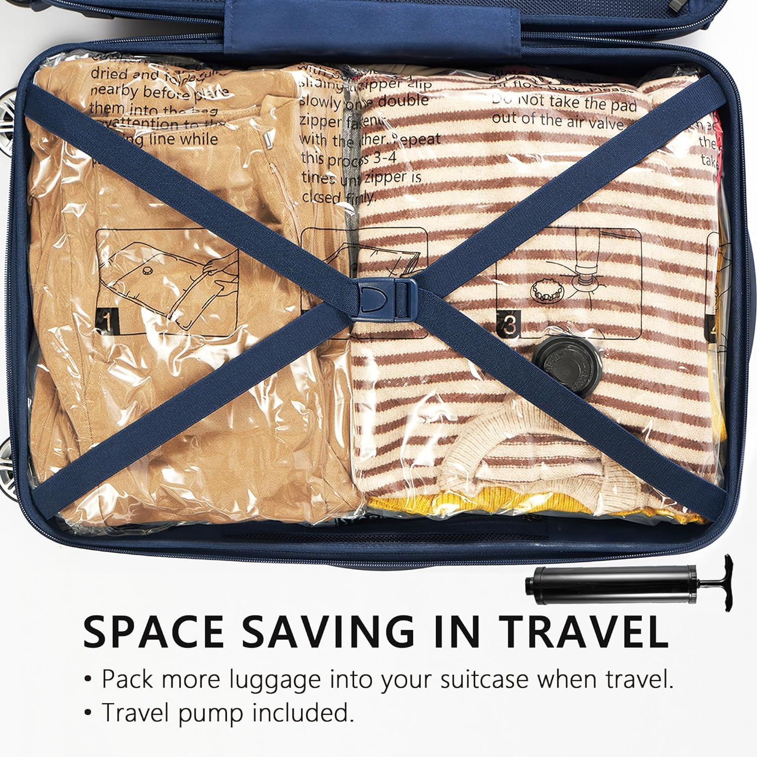 SUOCO Vacuum Storage Bags 8 Pack (4 x Large, 4 x Jumbo) Space