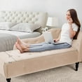 thumbnail image 5 of Homhougo Velvet Upholstered Chaise Lounge with Rolled Arm, Upholstered Sofa Recliner Lounge Chair for Bedroom Living Room Office Room, 60.6" L x 27.5" Ｗ x 28.3" H (Beige), 5 of 8
