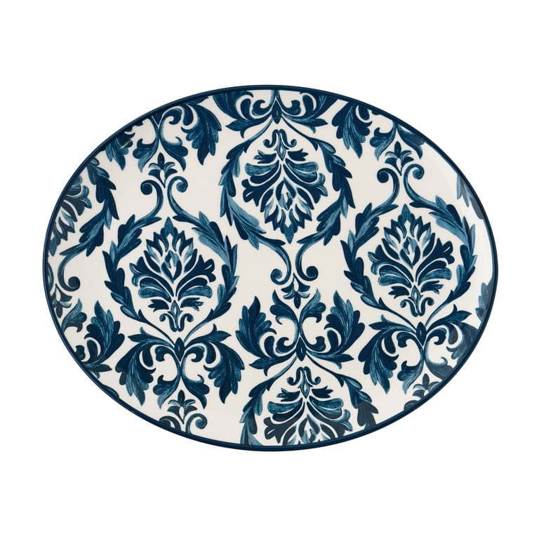 Pioneer Woman Audrey Blue Stoneware Serving Tray Set photo 3