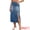 Blue, variant on Women's Midi Denim Skirt Side Split Rhinestone Jean Skirts X-Large Gray Blue