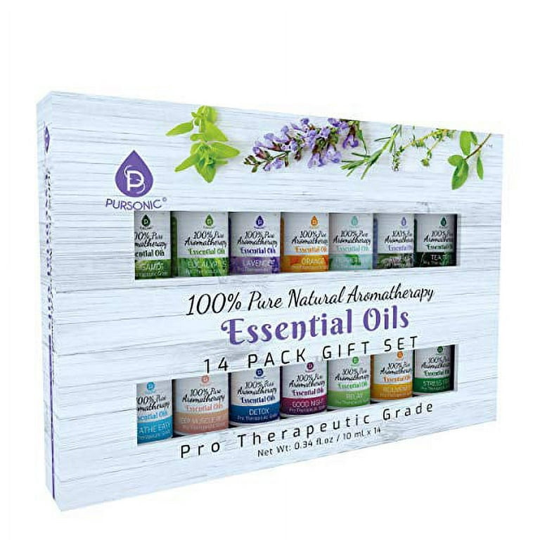 Fingerhut - Pursonic Essential Aromatherapy Oils - 12 Pack Gift Set