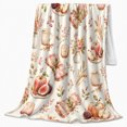 thumbnail image 2 of Autumn Harvest Table Scene Watercolor Style Farmhouse Pattern, Cozy Friendship Quote Scene, Warm Flannel Blanket for Ranch House and Living Room, Art Lovers Thanksgiving Gift, Artistic Home Decor, 2 of 9