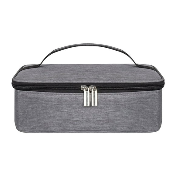 Clearance School Supplies! JWDX Lunch Bag Insulated Lunch Box Portable Gray, Small Insulated Lunch Box Portable Soft Bag Double Zipper Cooler Thermal Meal Tote Kit with Handle for Work and School