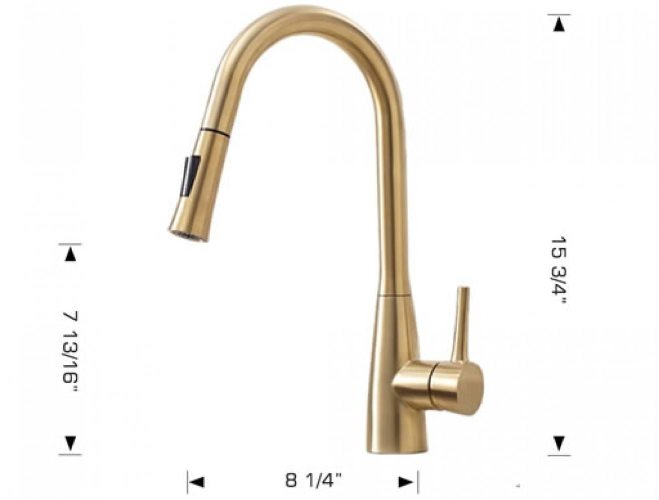 American Imaginations Robinet 1 trou en acier inoxydable approuvé CSA de couleur or AI-34886