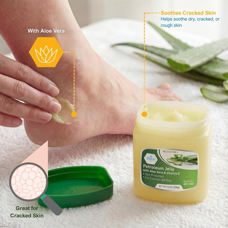 MED PRIDE Petroleum Jelly 8 oz with Aloe Vera & Vitamin E Healing Jelly for  Dry Skin, Burns, Rashes, Chapped Lips & Diaper Rash Skin Care