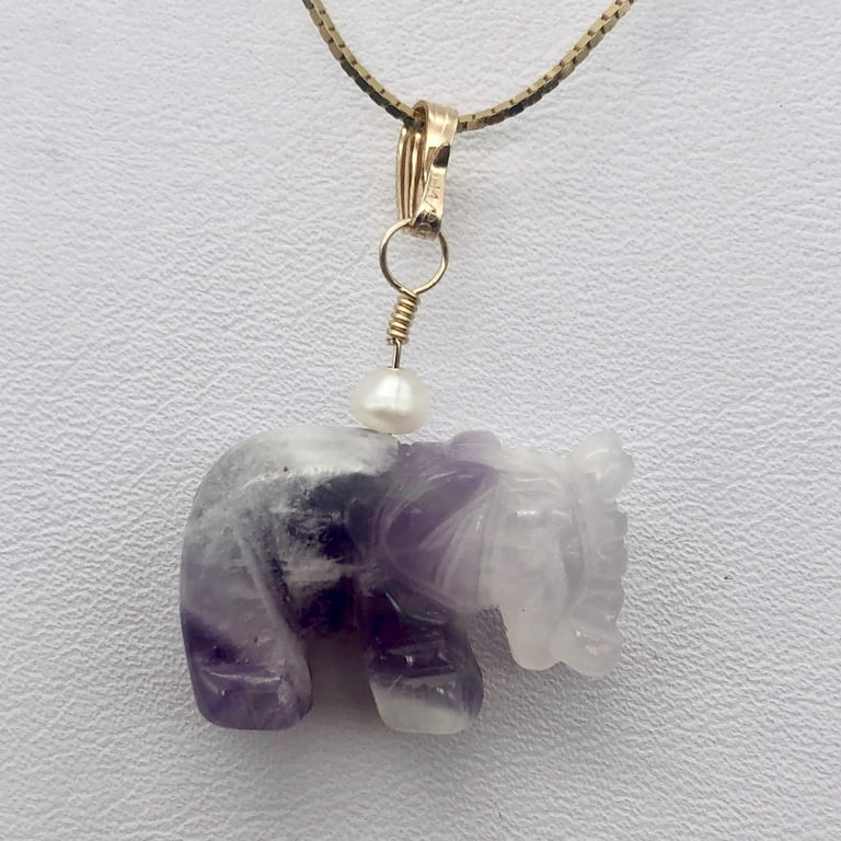 Amethyst 2024 elephant necklace