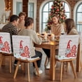 thumbnail image 5 of Christmas Dwarf Chair Covers Set of 8 Winter Red Snowflakes Tree Gray Wood Grain Chair Back Covers Stretch Removable Washable Slipcovers Protector for Dining Room Kitchen Party Decor, 5 of 5