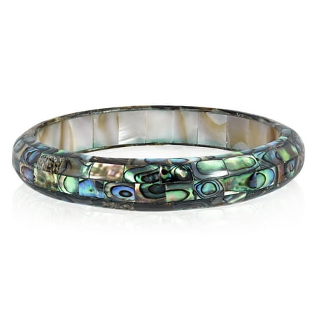 Abalone Shell Bracelet - Exquisite Abalone Shell Mosaic Bangle Bracelet