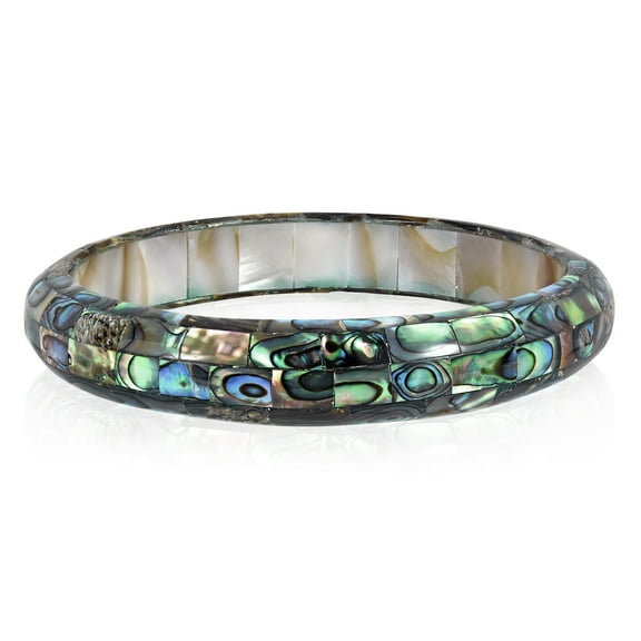 AeraVida Exquisite Abalone Shell Mosaic Bangle Bracelet for Female Adult