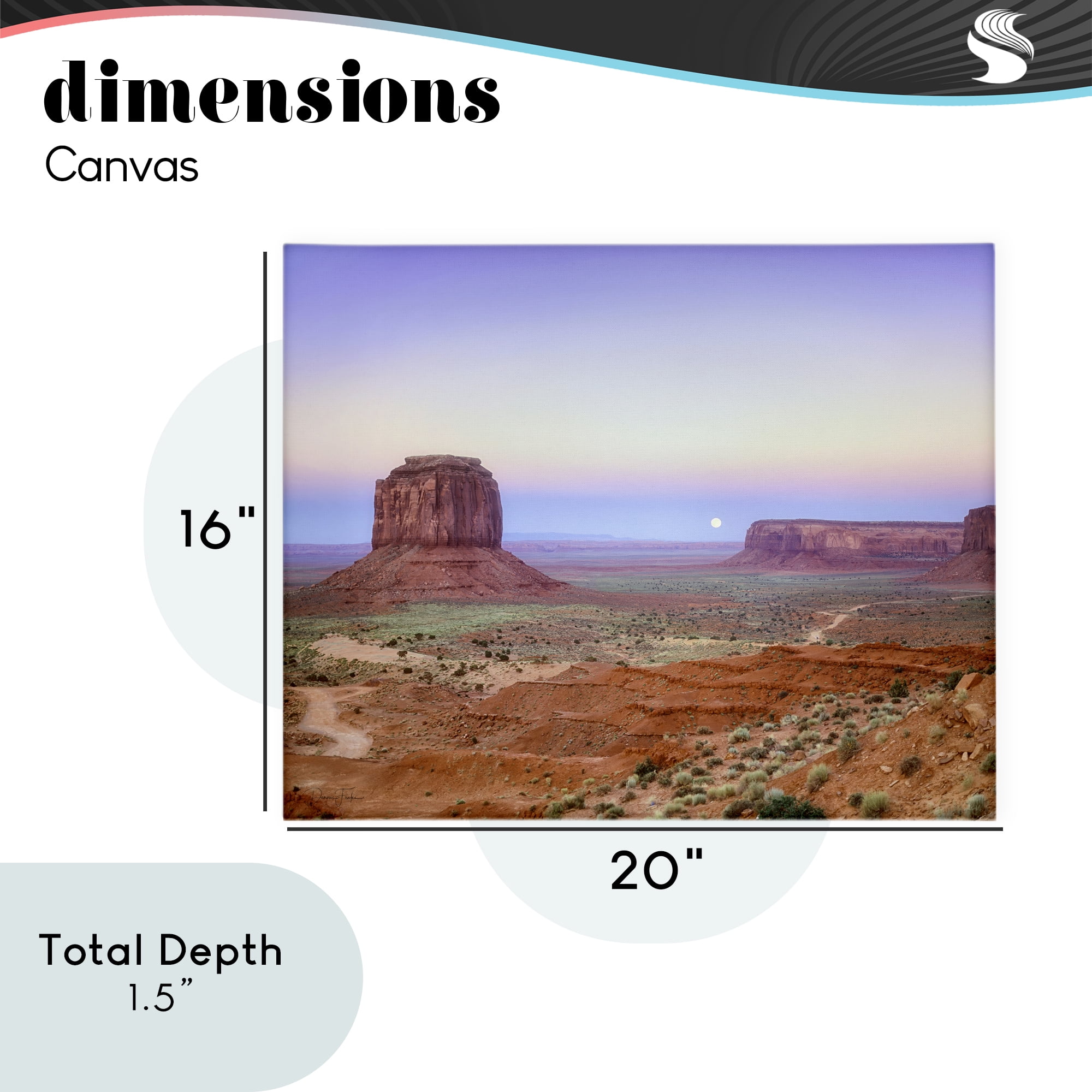Stupell Industries Moonrise Over Monument Valley Canvas Wall Art, design by Dennis Frates