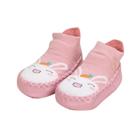 

Fsqjgq Boys Shoes 8 Autumn and Winter Cute Children Toddler Shoes Flat Bottom Non Slip Floor Sports Shoes Socks Shoes Lightweight Comfortable Cartoon Rabbit Pattern Wide Shoes Girls Cotton Red 12
