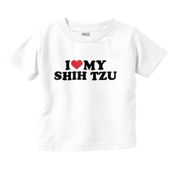 Love My Shih Tzu Dog Owner Funny Pet Youth T Shirt Tee Girls Infant Toddler Brisco Brands 12M