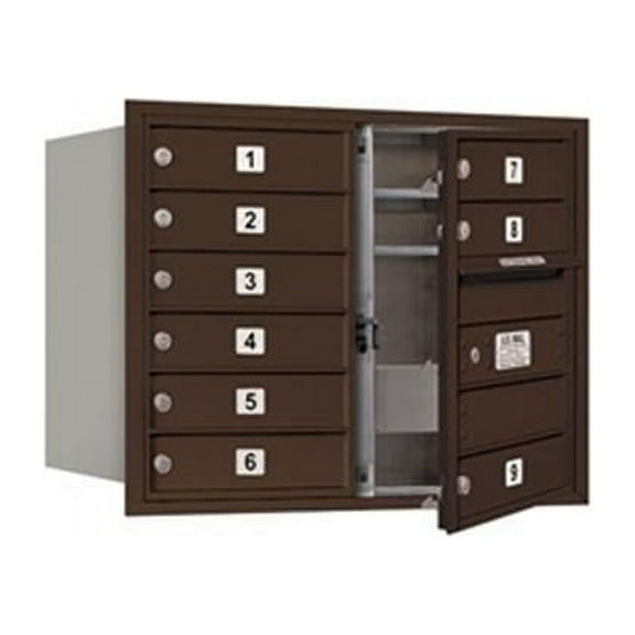 Salsbury 3706D-09ZFP 6 Door High Unit 23.50 Inches - Double Column - 9 Mb1 Doors - Bronze - Front Loading - Private Access